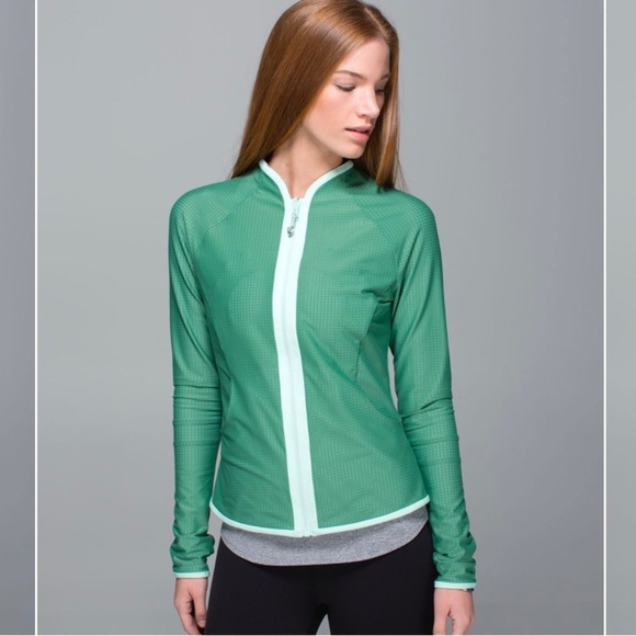 lululemon Find Your Bliss Jacket Vintage Green Iridescent Sz 4 - Picture 3 of 16